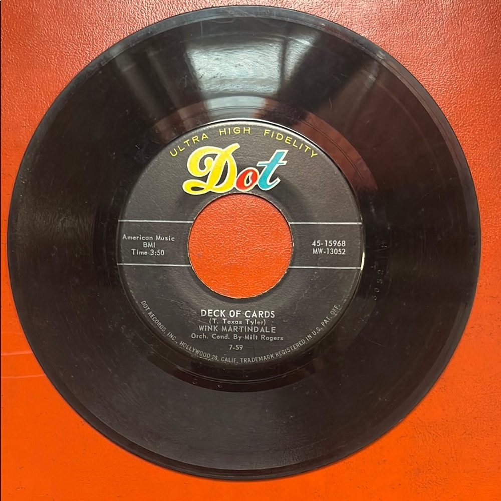 Vintage Vinyl Record Wink Martindale 45 rpm